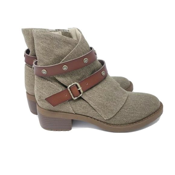 Blowfish Shoes - Blowfish Booties SZ 6 Canvas Wrap Brown Wrap